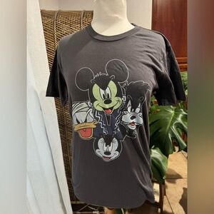 Disney‎ mickey Donald Duck Halloween Black Graphic T-Shirt with Cartoon